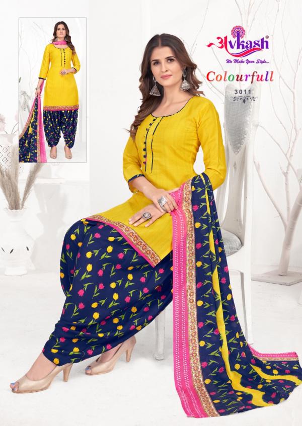 Avkash Colourfull Patiyala Vol-3 Cotton Designer Readymade Suit